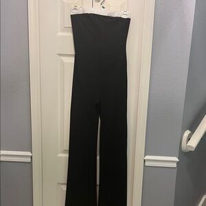 SHEIN Black and White Strapless Jumpsuit